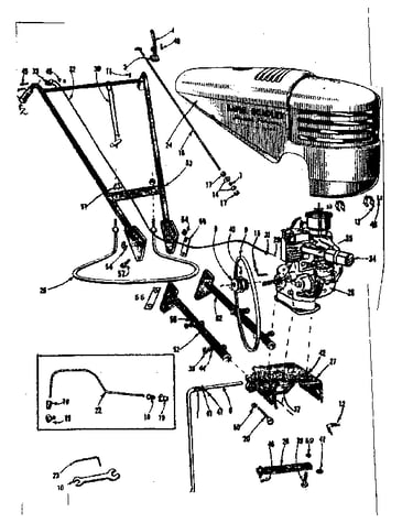 Engine handle and hitch assembly
