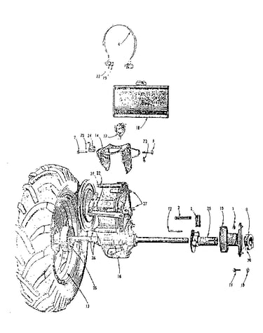 Hubs, wheels and fuel tank assembly