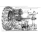 Craftsman 91757562 hubs, wheels and fuel tank assembly diagram