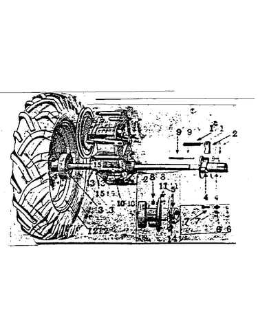 Hubs, wheels and fuel tank assembly