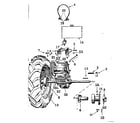 Craftsman 91757571 hubs, wheels, fuel tank and shorting switch assembly diagram