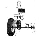 Craftsman 91757584 hubs, wheel and fuel tank assembly diagram
