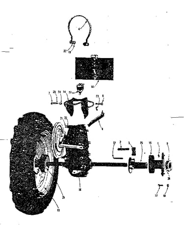 Hubs, wheel and fuel tank assembly