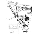 Craftsman 91757597 engine, handle and hitch assembly diagram