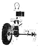 Hubs, wheels and fuel tank assembly