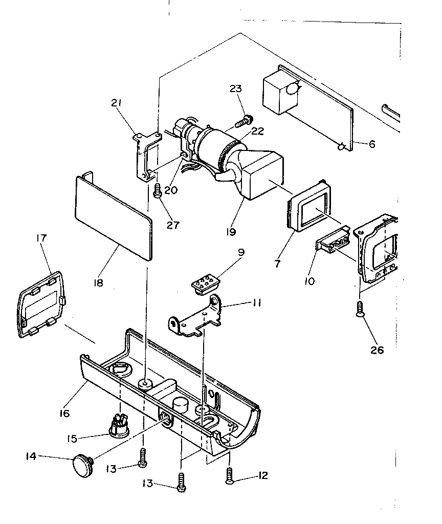 CRT AND BOTTOM CASE ASSEMBLY