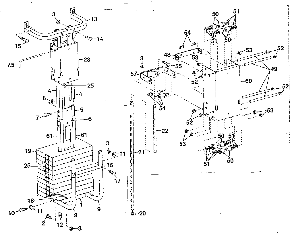 Carriage and weight support assembly