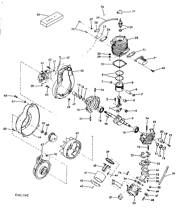 Carburetor and crankshaft