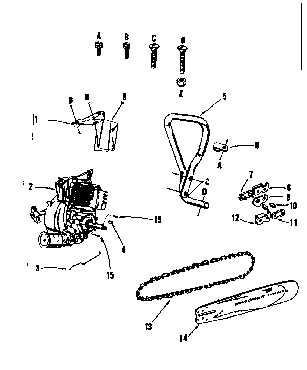 Engine/ chain and guide bar