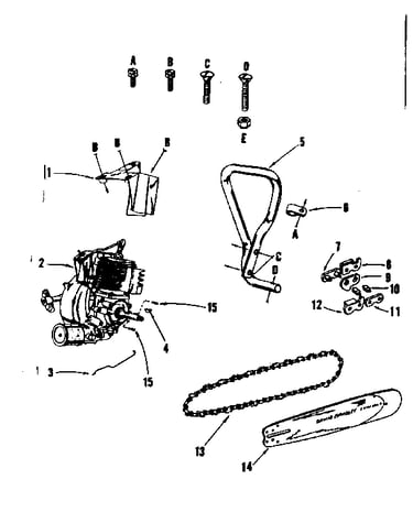 Engine/ chain and guide bar