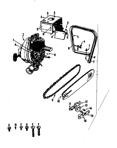 Engine/chain and guide bar