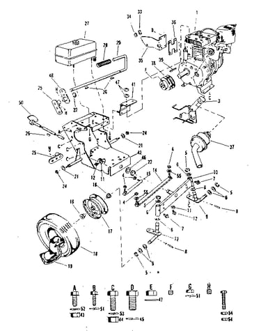 Engine and front axel