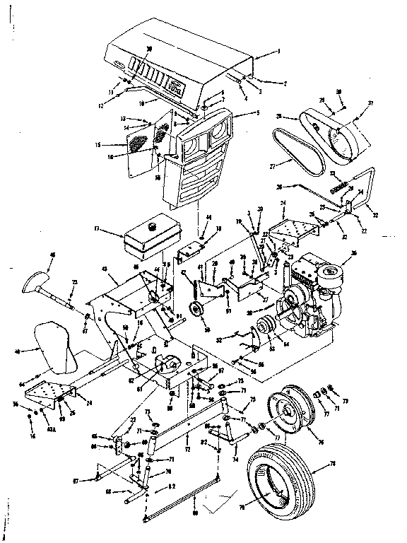 ENGINE AND FRONT AXEL