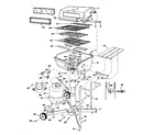 Kenmore 2582353680 grill, burner section and cart diagram