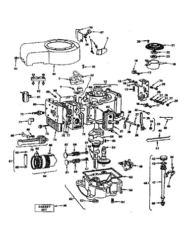 Cylinder, crankshaft and engine base group