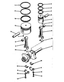 Connecting rod, piston and crankshaft assembly detail