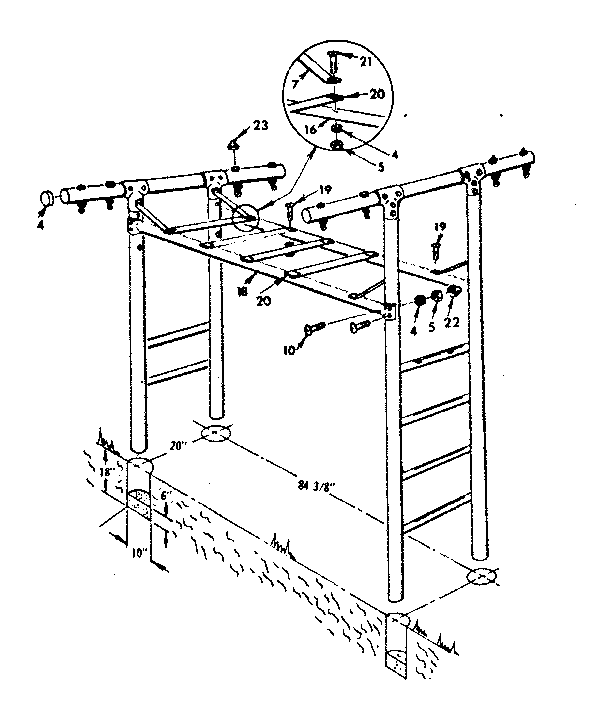 Overhead rail assembly no. 13
