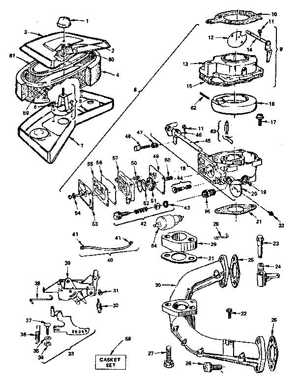 Air cleaner and carburetor