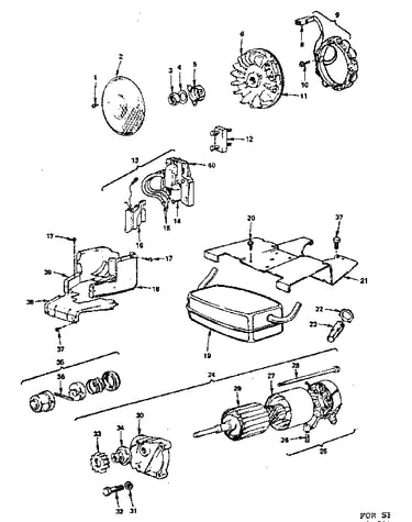 Alternator and starter motor group