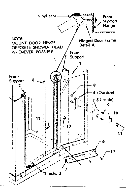 Shower door assembly