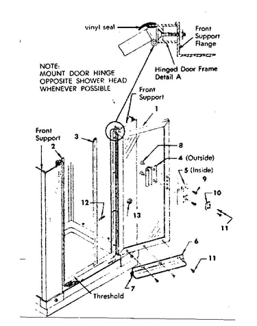 Shower door assembly
