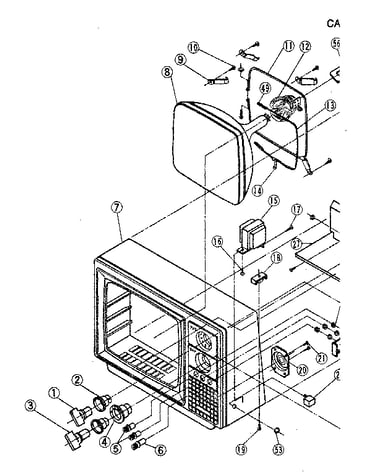 Cabinet and mechanical parts