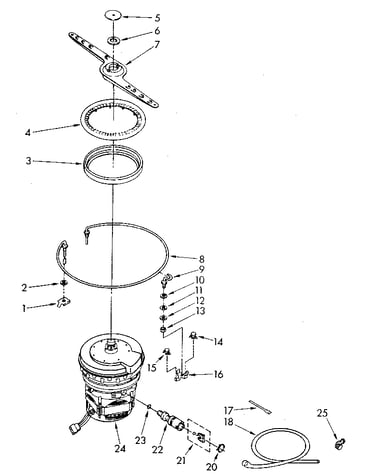 Heater, pump and lower sprayarm