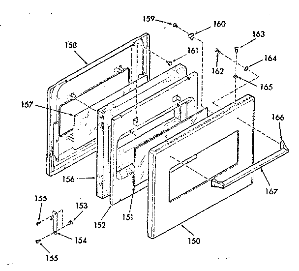 Visi-bake upper oven and lower broiler door