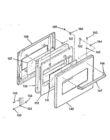 Visi-bake upper oven and lower broiler door