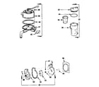 Sears 167411390 pump, backwash valve, hair and lint pot assemblies diagram