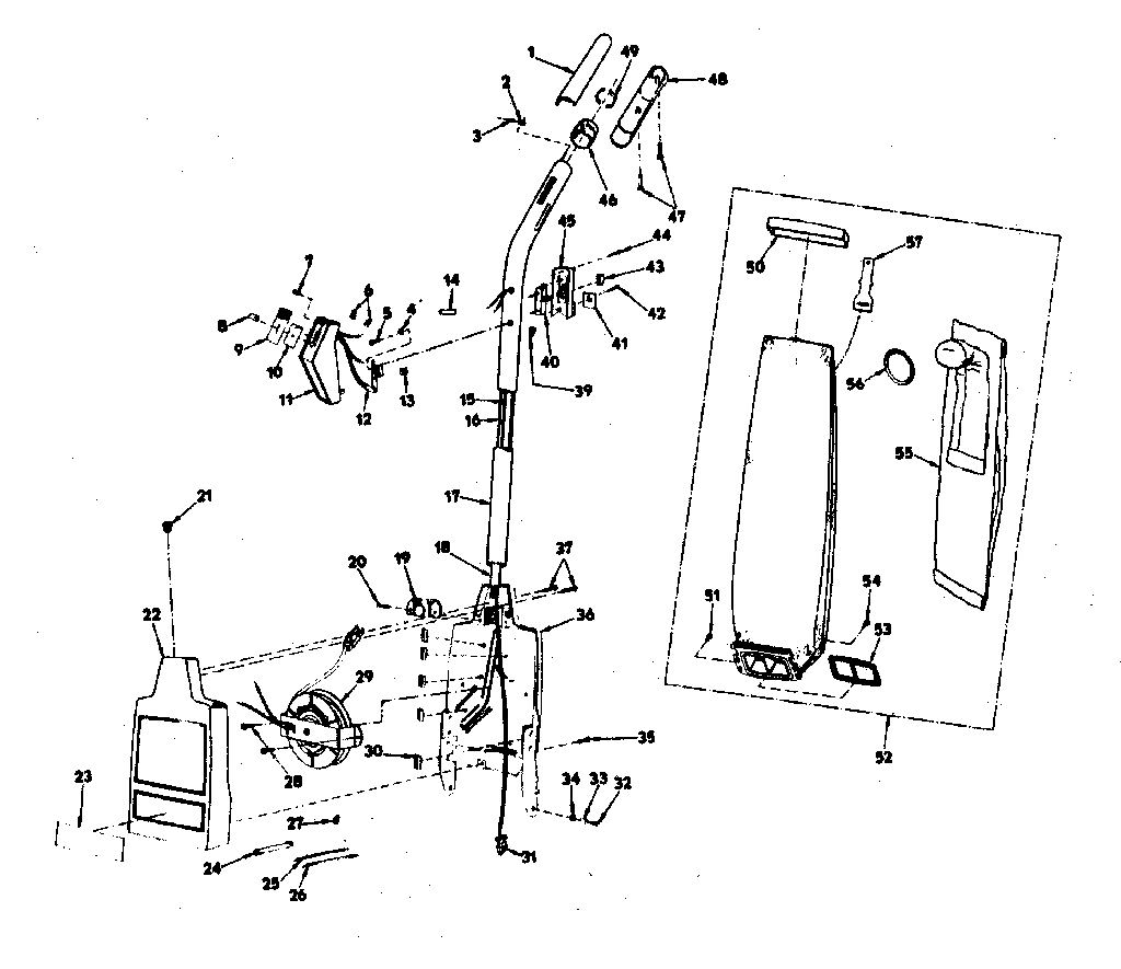 Handle and bag housing