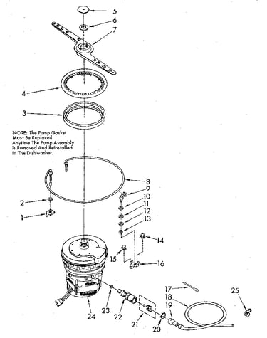 Heater, pump and lower sprayarm