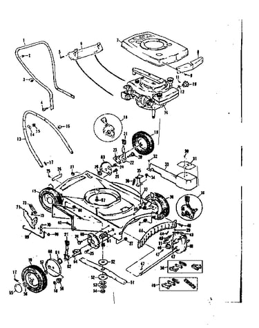 Exploded view-mower deck
