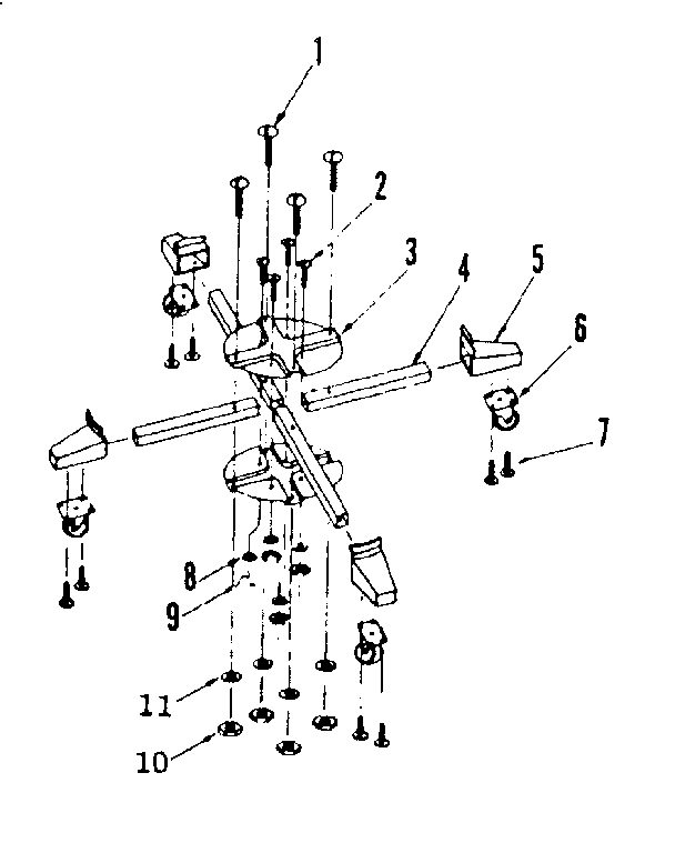 4 wheel caster asm