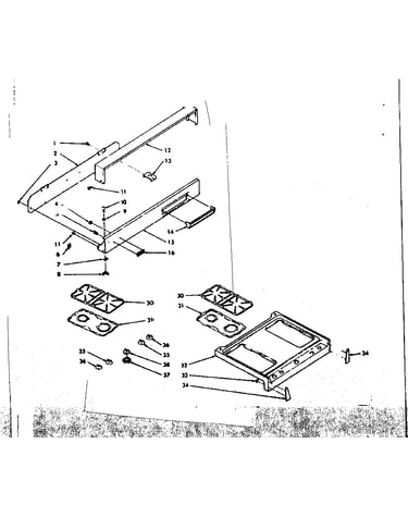 Backguard and main top section