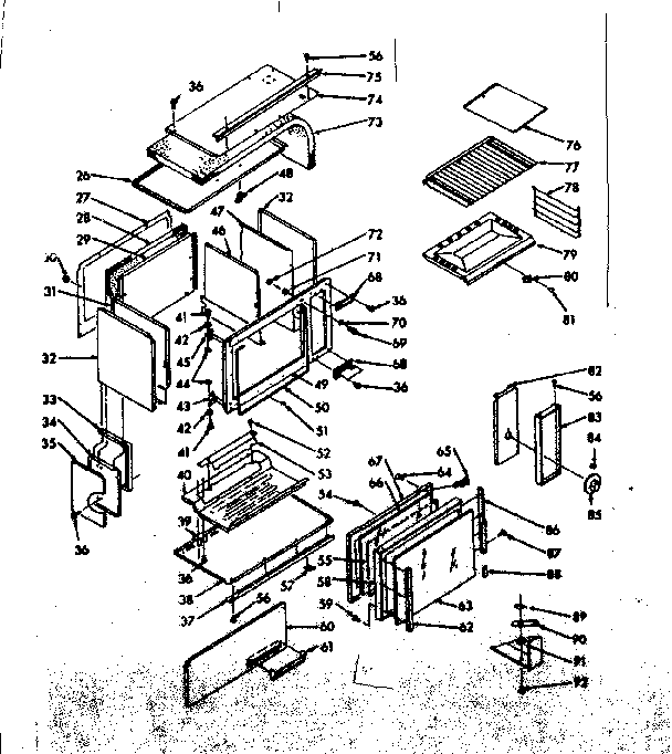 Upper oven body section