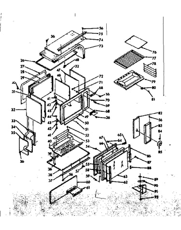 Upper oven body section