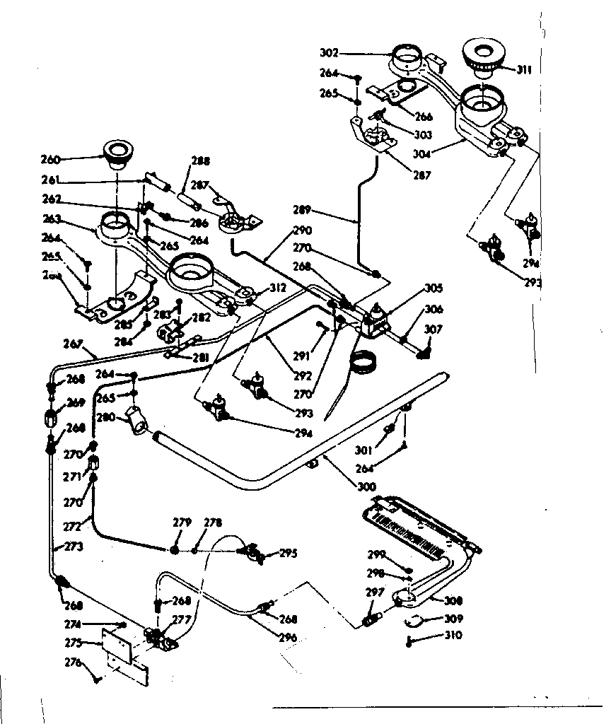 Lower burner section