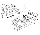 Kenmore 1039366701 backguard and main top section diagram