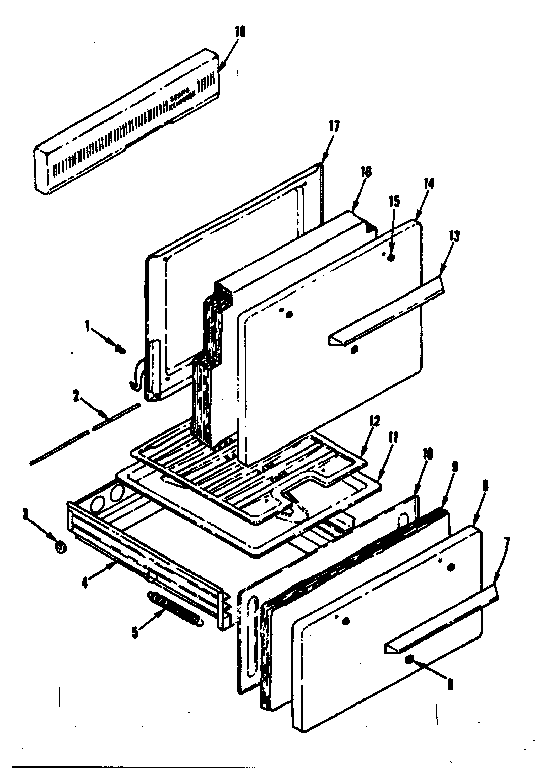 Backguard and door section