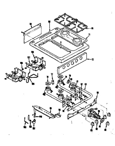 Top burner section