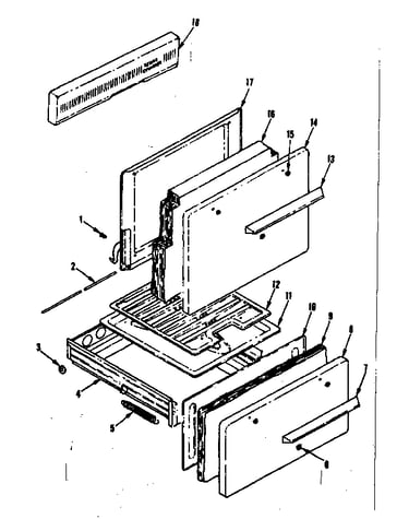 Backguard and door section