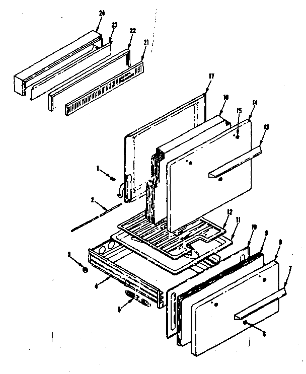 Backguard and door section