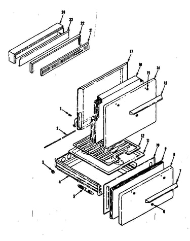Backguard and door section