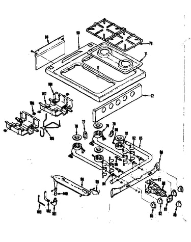 Top burner section