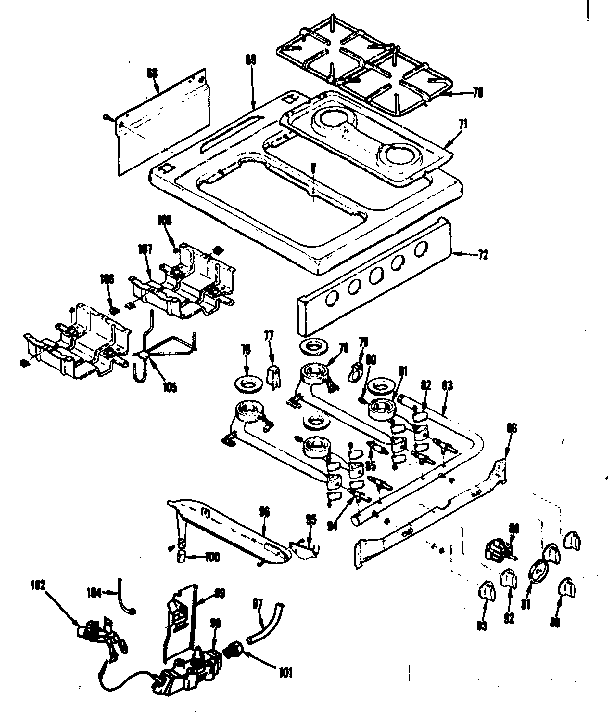 Top burner section