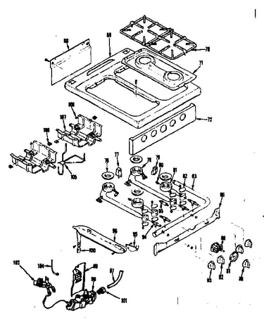 Top burner section