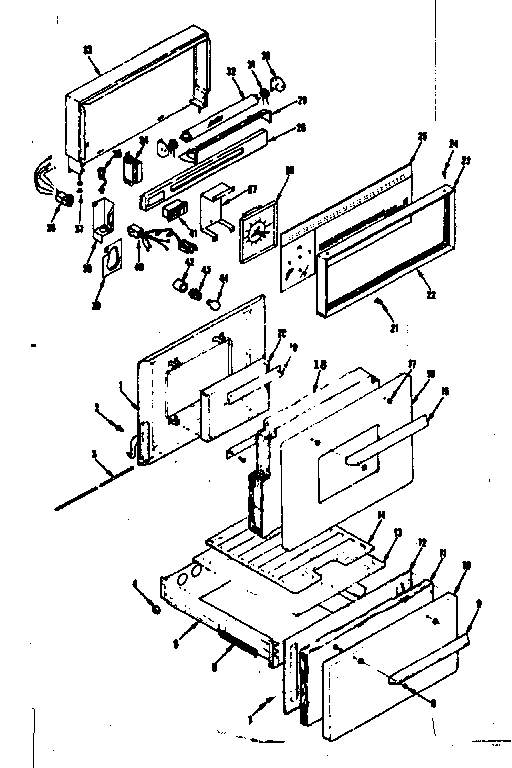 Backguard and door section