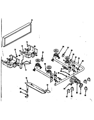 Backguard and top burner section