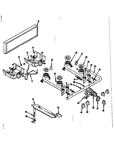 Backguard and top burner section